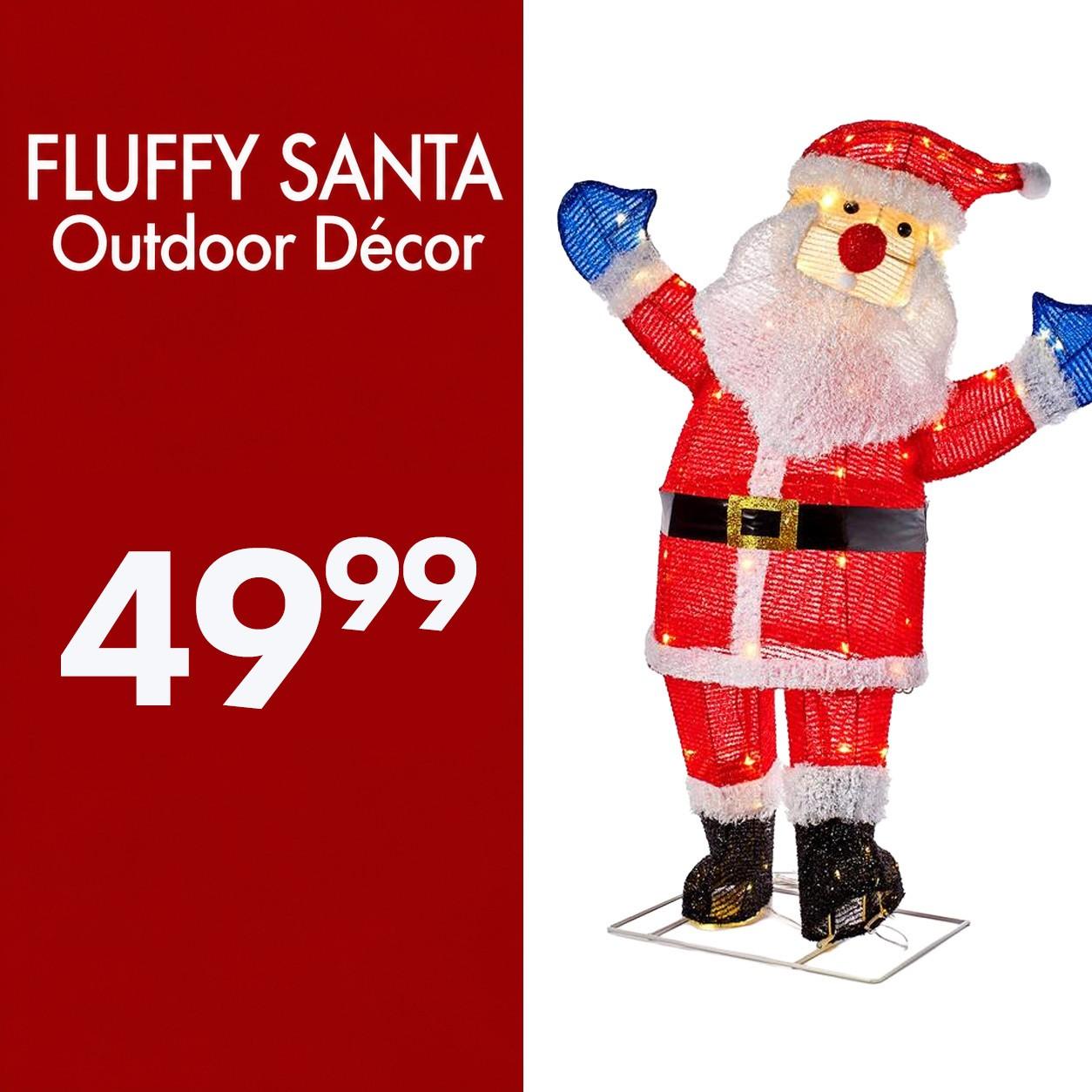 Fluffy Santa Outdoor Décor 