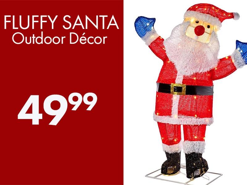 Fluffy Santa Outdoor Décor 