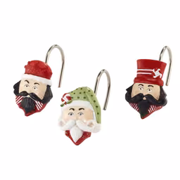 Avanti Peppermint Nutcracker Shower Hooks