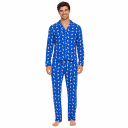 Mens Pillow Talk Long Sleeve Winter Penguin Pajama Set