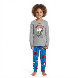 Kids Snoopy™ Long Sleeve "Merry & Bright" Pajama Set