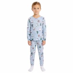 Girls OurFamJam Long Sleeve Polar Bear Jogger Pajama Set
