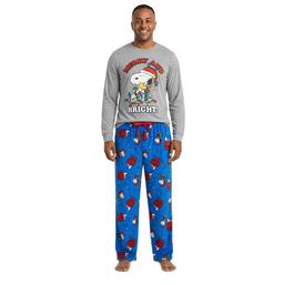 Mens Snoopy™ Long Sleeve "Merry & Bright" Pajama Set
