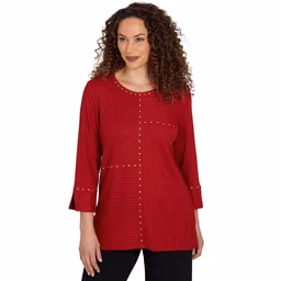 Womens Alfred Dunner Classics Splice Texture Sweater
