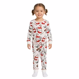 Toddlers Poppy & Clay Long Sleeve Winter Cottage Scene Pajama Set